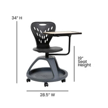 Load image into Gallery viewer, Black Mobile Desk Chair with 360 Degree Tablet Rotation
