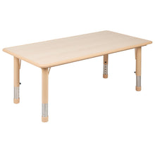 Load image into Gallery viewer, 23.625"W x 47.25"L Natural Plastic Height Activity Table Set with 6 Chairs
