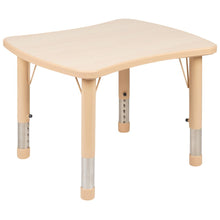 Load image into Gallery viewer, 21.875"W x 26.625"L Natural Plastic Height Activity Table Set with 2 Chairs

