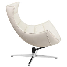 Load image into Gallery viewer, Creamy White LeatherSoft Swivel Cocoon Chair
