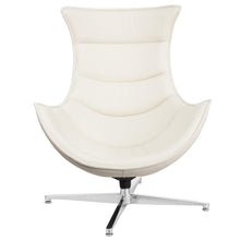 Load image into Gallery viewer, Creamy White LeatherSoft Swivel Cocoon Chair
