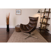 Load image into Gallery viewer, Bomber Jacket LeatherSoft Swivel Cocoon Chair
