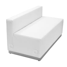 Load image into Gallery viewer, Alon Melrose White LeatherSoft Loveseat with Brushed Stainless Steel Base
