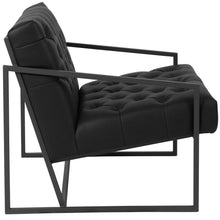 Load image into Gallery viewer, Madison Black LeatherSoft Tufted Lounge Chair
