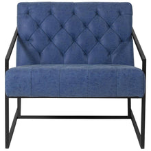 Load image into Gallery viewer, Madison Retro Blue LeatherSoft Tufted Lounge Chair
