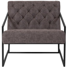 Load image into Gallery viewer, Madison Retro Gray LeatherSoft Tufted Lounge Chair
