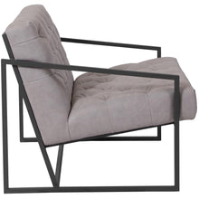 Load image into Gallery viewer, Madison Retro Light Gray LeatherSoft Tufted Lounge Chair
