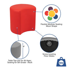 Load image into Gallery viewer, Soft Seating Moon for Classrooms and Common Spaces - 18" Seat Height (Red)
