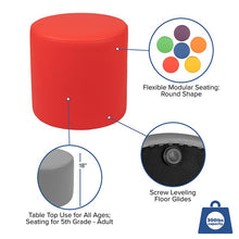 Load image into Gallery viewer, Soft Seating Circle for Classrooms and Common Spaces - 18" Seat Height (Red)
