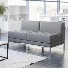 Load image into Gallery viewer, Imagination 2 Piece Gray LeatherSoft Waiting Room Lounge Set - Reception Bench
