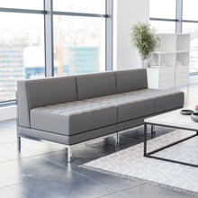 Load image into Gallery viewer, Imagination 3 Piece Gray LeatherSoft Waiting Room Lounge Set - Reception Bench
