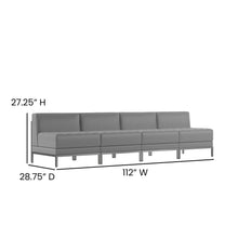 Load image into Gallery viewer, Imagination 4 Piece Gray LeatherSoft Waiting Room Lounge Set - Reception Bench
