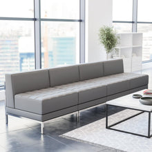 Load image into Gallery viewer, Imagination 4 Piece Gray LeatherSoft Waiting Room Lounge Set - Reception Bench
