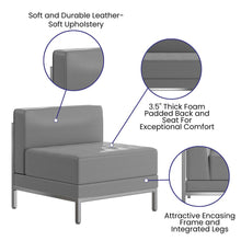 Load image into Gallery viewer, Imagination Contemporary Gray Leathersoft Middle Chair
