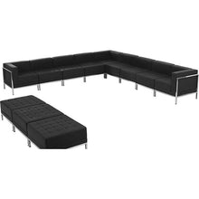 Load image into Gallery viewer, Imagination Black LeatherSoft Sectional &amp; Ottoman Set, 12 Pieces
