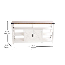 Load image into Gallery viewer, 60" Farmhouse Tall TV Stand for TV's up to 60", White/Oak
