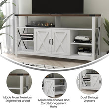 Load image into Gallery viewer, 60" Farmhouse Tall TV Stand for TV's up to 60", White/Oak
