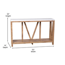 Load image into Gallery viewer, Farmhouse 2-Tier Console Table - Warm Oak Finish Engineered Wood Frame
