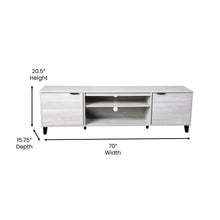Load image into Gallery viewer, 70" TV Stand for up to 60" TV's with Shelves and Dual Storage Compartments, Gray
