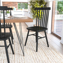 Load image into Gallery viewer, Set of 2 Windsor Dining Chairs, Solid Wood Armless in Black
