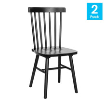 Load image into Gallery viewer, Set of 2 Windsor Dining Chairs, Solid Wood Armless in Black
