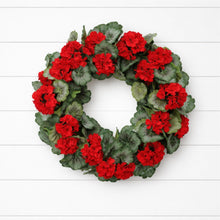 Load image into Gallery viewer, Geranium Floral Wreath 24"D
