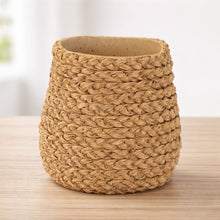 Load image into Gallery viewer, Braided Weave Cement Vase 7"D
