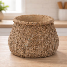 Load image into Gallery viewer, Braided Weave Cement Vase 6"D
