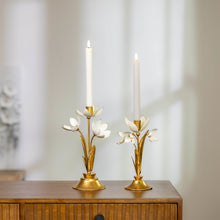 Load image into Gallery viewer, Sculpted Floral Taper Candle Holder (Set of 2)
