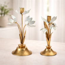 Load image into Gallery viewer, Sculpted Floral Taper Candle Holder (Set of 2)
