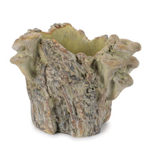 Load image into Gallery viewer, Faux Tree Stump Cement Planter Container 7.25"H
