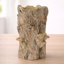 Load image into Gallery viewer, Faux Tree Stump Cement Planter Container 8.5"H
