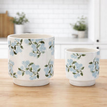 Load image into Gallery viewer, Hydrangea Floral Pattern Planter (Set of 2)
