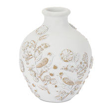 Load image into Gallery viewer, Embossed Bird Floral Vase

