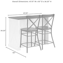 Load image into Gallery viewer, Clifton Kitchen Island W/Camille Stools Distressed White/Black - Kitchen Island &amp; 2 Stools
