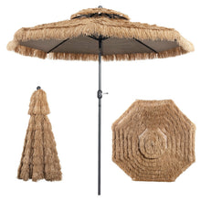 Load image into Gallery viewer, 10 Feet Hawaiian Style Thatched Tiki Patio Umbrella for Beach and Poolside
