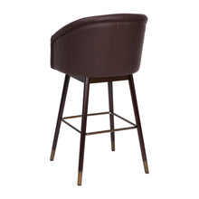 Load image into Gallery viewer, 30" Mid-Back Barstoo, Brown LeatherSoft/Bronze Accents-Set of 2
