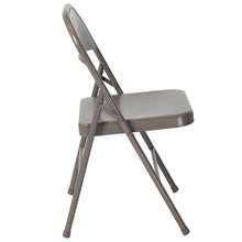 Load image into Gallery viewer, 2 Pack HERCULES Series Double Braced Gray Metal Folding Chair
