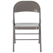 Load image into Gallery viewer, 2 Pack HERCULES Series Double Braced Gray Metal Folding Chair
