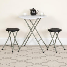 Load image into Gallery viewer, 2 Pack Foldable Stool with Black Plastic Seat and Titanium Gray Frame
