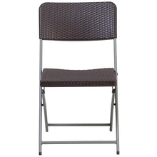 Load image into Gallery viewer, 2 Pack HERCULES Series Brown Rattan Plastic Folding Chair with Gray Frame
