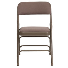 Load image into Gallery viewer, 2 Pack HERCULES Series Curved Triple Braced &amp; Double Hinged Beige Fabric Metal Folding Chair
