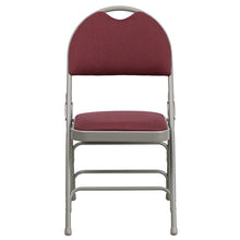 Load image into Gallery viewer, 2 Pack HERCULES Series Ultra-Premium Triple Braced Burgundy Fabric Metal Folding Chair with Easy-Carry Handle
