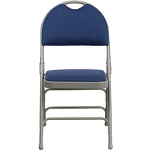 Load image into Gallery viewer, 2 Pack HERCULES Series Ultra-Premium Triple Braced Navy Fabric Metal Folding Chair with Easy-Carry Handle
