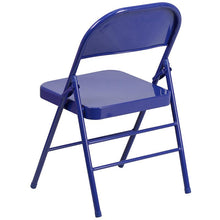 Load image into Gallery viewer, 2 Pack HERCULES COLORBURST Series Cobalt Blue Triple Braced &amp; Double Hinged Metal Folding Chair
