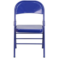 Load image into Gallery viewer, 2 Pack HERCULES COLORBURST Series Cobalt Blue Triple Braced &amp; Double Hinged Metal Folding Chair
