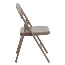 Load image into Gallery viewer, 2 Pack HERCULES Series Triple Braced &amp; Double Hinged Beige Metal Folding Chair
