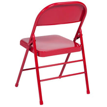Load image into Gallery viewer, 2 Pack HERCULES Series Triple Braced &amp; Double Hinged Red Metal Folding Chair
