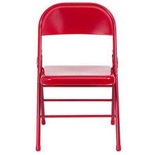 Load image into Gallery viewer, 2 Pack HERCULES Series Triple Braced &amp; Double Hinged Red Metal Folding Chair
