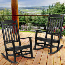Load image into Gallery viewer, Set of 2 Winston All-Weather Rocking Chair in Black Faux Wood
